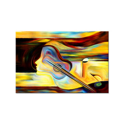 Gitar Ve İnsan Soyut Kanvas Tablo