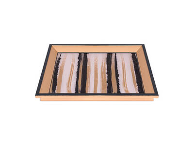 Gold Siyah Desenli Tepsi 31x46