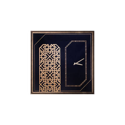 Gold Siyah Kabartmalı Duvar Saati