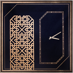 Özverler - Gold Siyah Kabartmalı Duvar Saati