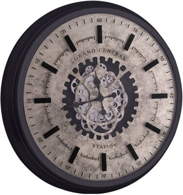 Grand Central Gümüş Çarklı Saat Çap 80cm