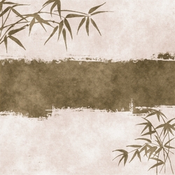 Özverler - Gri Bambu Kanvas Tablo