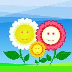 Gülümseyen Çiçekler Kanvas Tablo - Thumbnail