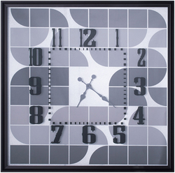 Özverler - Gümüş Desenli Duvar Saati 83x83cm
