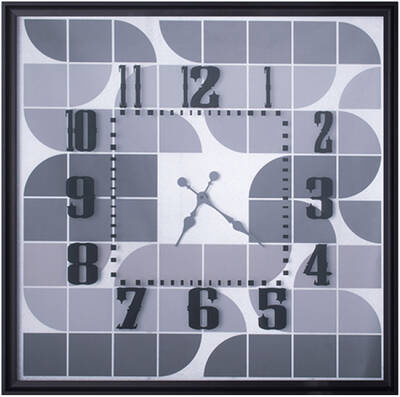 Gümüş Desenli Duvar Saati 83x83cm