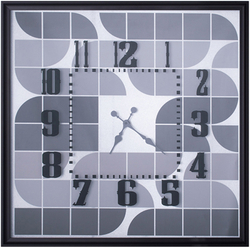 Gümüş Desenli Duvar Saati 83x83cm - Thumbnail
