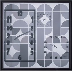Özverler - Gümüş Desenli Duvar Saati 83x83cm