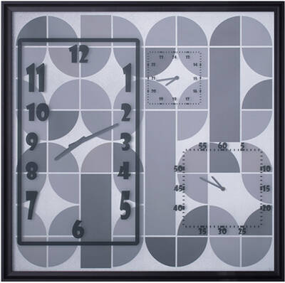 Gümüş Desenli Duvar Saati 83x83cm