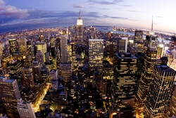 Özverler - Gün Batımında New York Kanvas Tablo