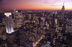 Özverler - Gün Batımında New York Kanvas Tablo