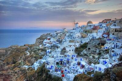 Günbatımında Mykonos