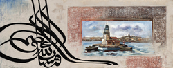 Özverler - Hat ve Kız Kulesi Kabartmalı Tablo