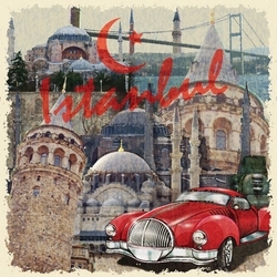 İstanbul Kanvas Tablo - Thumbnail
