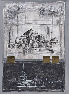 İstanbul Kartpostal Kabartmalı Tablo