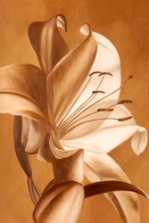 Özverler - Kahverengi Çiçekler Kanvas Tablo
