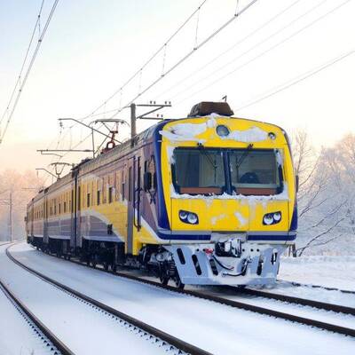 Karlar içinde Tren Kanvas Tablo