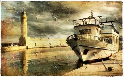 Kartpostal Sandal ve Denizfeneri