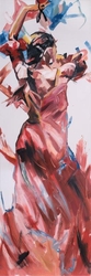 Özverler - Kırmızı Elbiseli Dansçı Kabartmalı Tablo