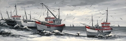 Özverler - Kırmızı Şeritli Vapurlar Kabartmalı Tablo