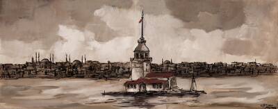 Kız Kulesi Kabartmalı Tablo