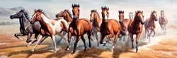 Koşan Atlar Kabartmalı Tablo - Thumbnail
