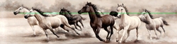 Özverler - Koşan Atlar Kabartmalı Tablo