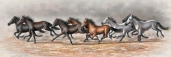 Özverler - Koşan Atlar Kabartmalı Tablo