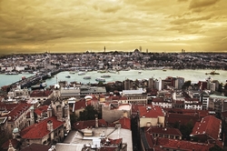 Özverler - Kuş Bakışı İstanbul Kanvas Tablo