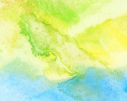 Özverler - Limon Yeşili ve Mavi Kanvas Tablo