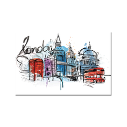 Özverler - Londra Kartpostal Kanvas Tablo
