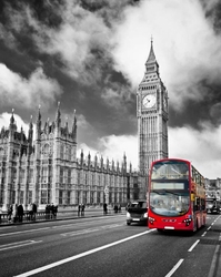 Özverler - Londra Siyah Beyaz Kanvas Tablo 3