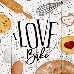 Özverler - Love Bake Ahşap Tablo