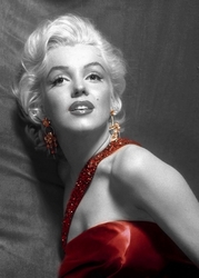 Özverler - Marilyn Monroe Kırmızı Elbiseyle Kanvas Tablo