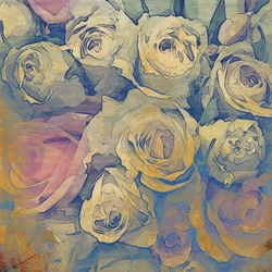 Özverler - Mavi Çiçek Kanvas Tablo