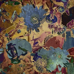 Özverler - Mavi Çiçekler Kanvas Tablo