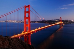 Özverler - Mavi Deniz ve Golden Gate Kanvas Tablo