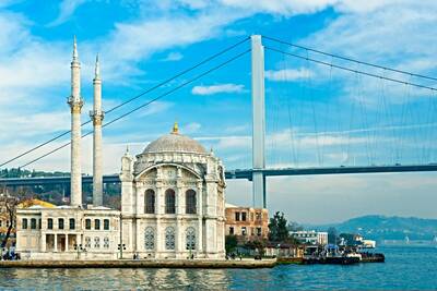 Mecidiye Cami Ardında Boğaz Köprüsü Kanvas Tablo