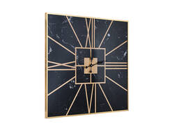 Mermer Desenli Gold Saat 83x83cm