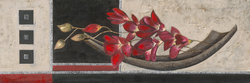 Özverler - Modern Detaylı Kırmızı Çiçekler Kabartmalı Tablo