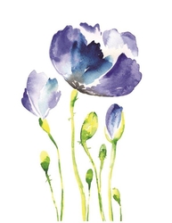 Mor Çiçekler Kanvas Tablo - Thumbnail