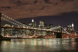 Özverler - New York ve Gece Işıkları Kanvas Tablo