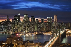 Özverler - New York ve Gece Işıkları Kanvas Tablo