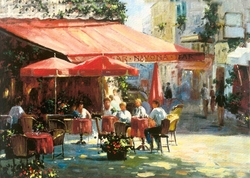 Özverler - Nostaljik Kafe Kabartmalı Tablo