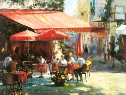 Özverler - Nostaljik Kafe Kabartmalı Tablo