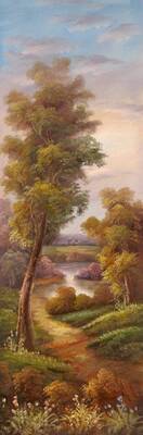 Orman ve Dere Kabartmalı Tablo