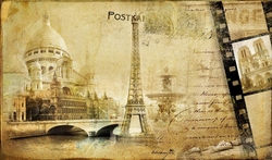 Özverler - Paris Kartpostal Kanvas Tablo