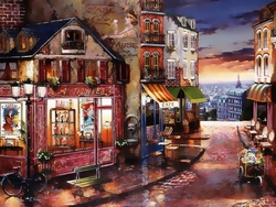 Özverler - Paris'te Bir Sokak Nostaljik Kabartmalı Tablo