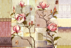Özverler - Pembe Çiçek Kanvas Tablo