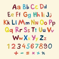 Özverler - Renkli Alfabeler Kanvas Tablo