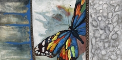 Özverler - Renkli Kelebek Kabartmalı Tablo